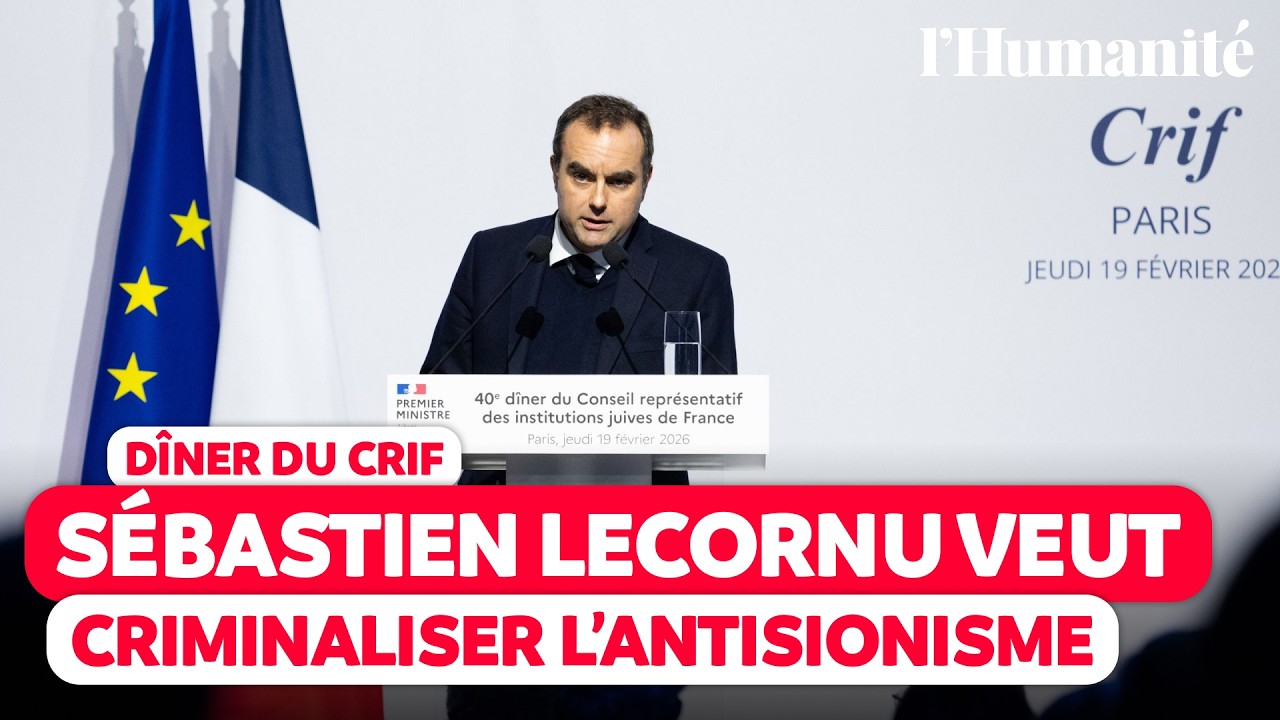 40ᵉ dîner du Crif : Lecornu veut criminaliser l'antisionisme