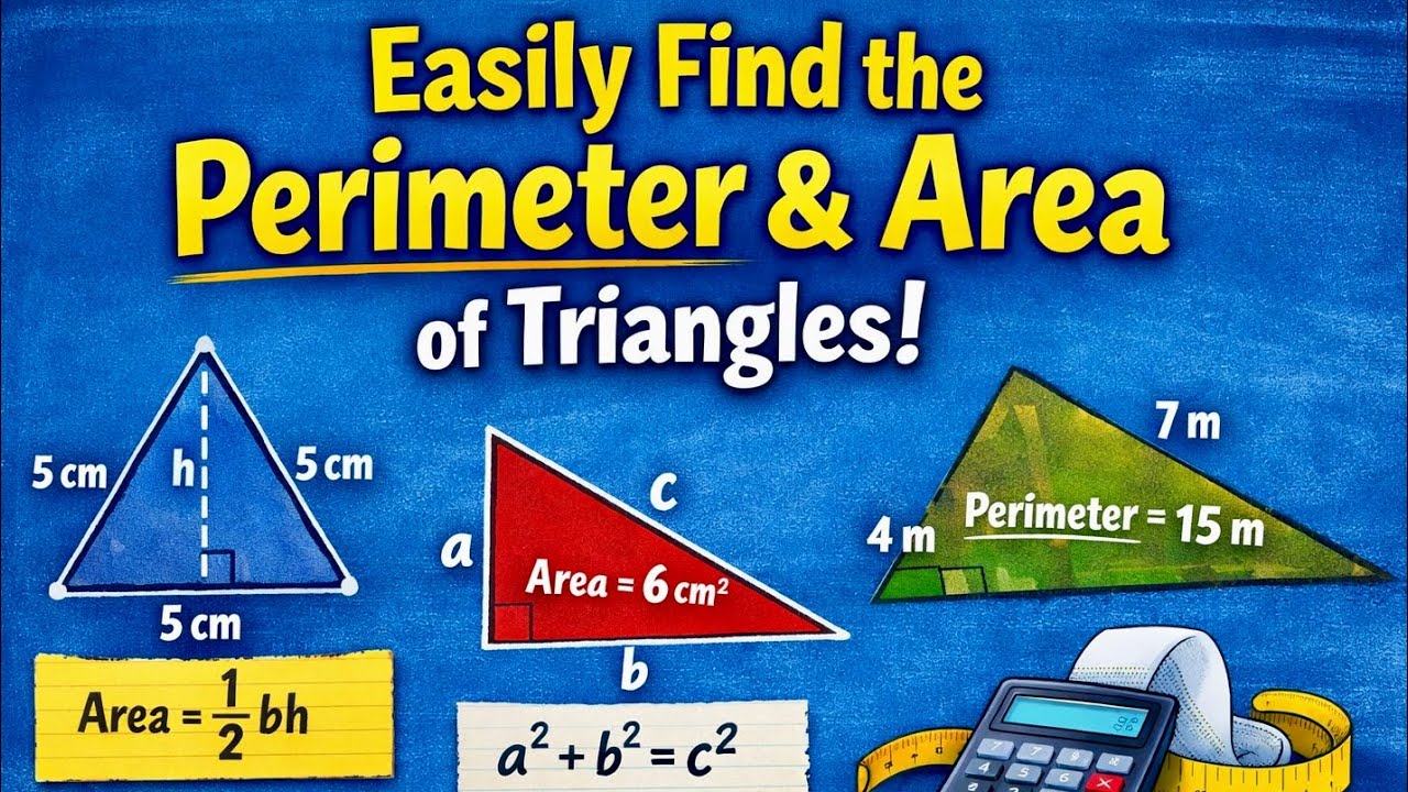 Perimeter & Area of Triangles + Types with Real-Life Examples