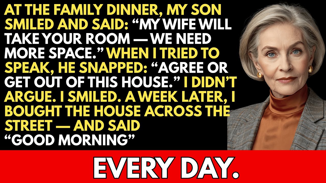 At The Family Dinner, My Son Yelled: “Give Up The Room Or Get Out Of This House…” I Chose…