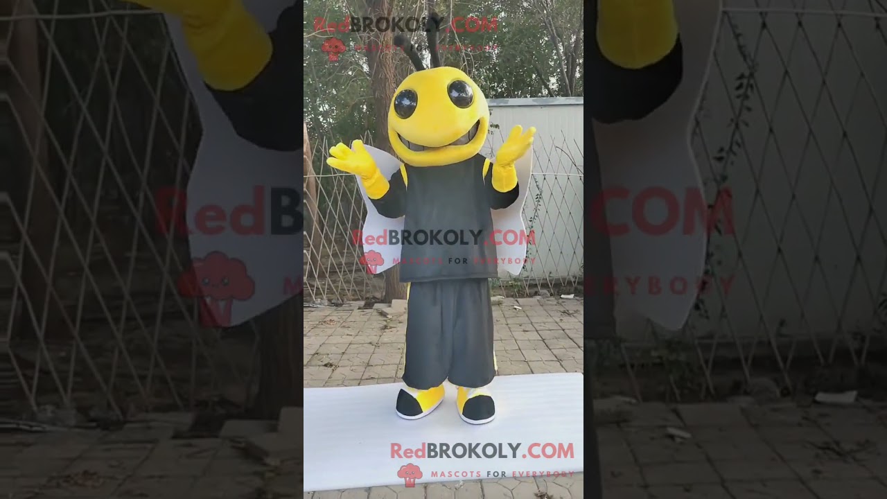 Yellow and Black Bee Mascot Costume: Buzzing Fun & Pollen Parties