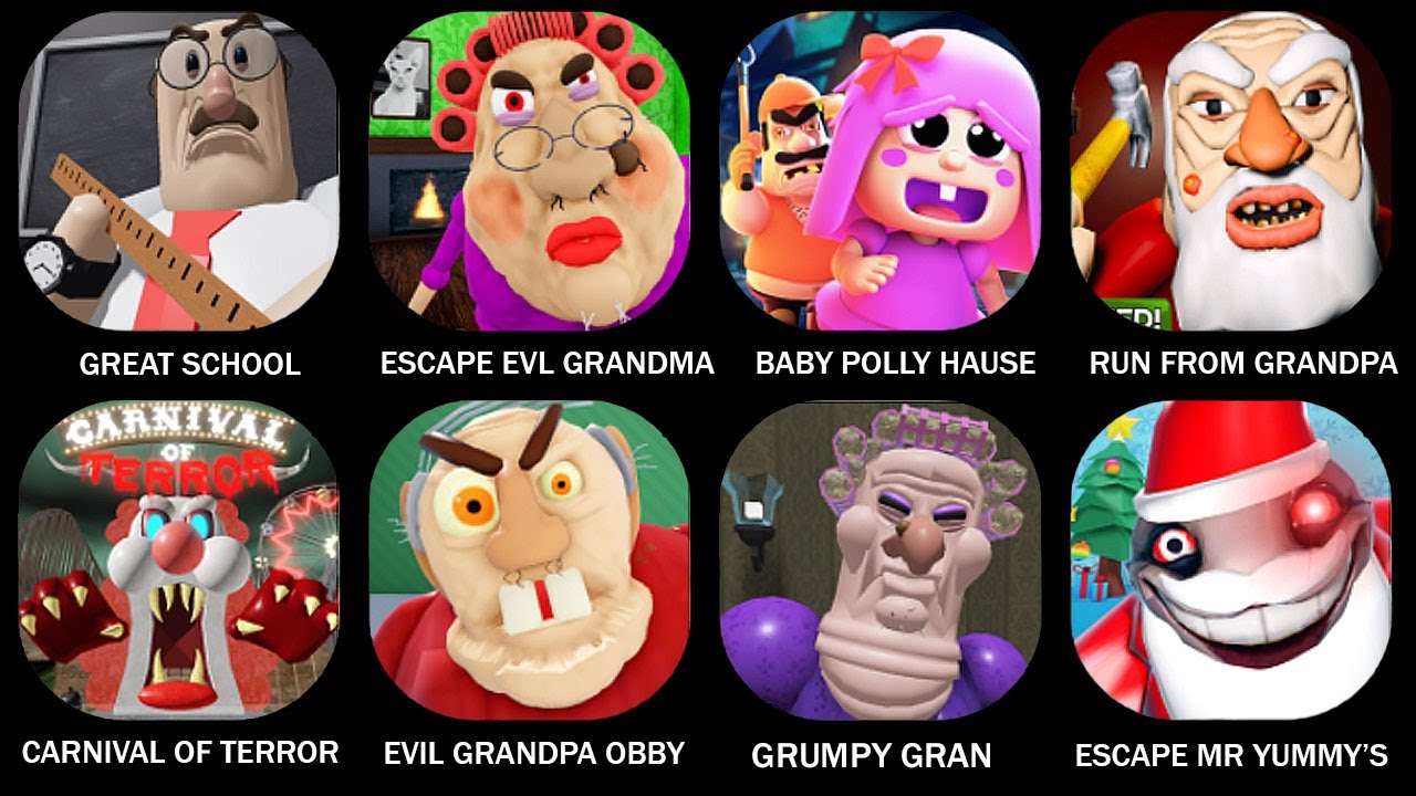 ROBLOX: GREAT SCHOOL BREAKOUT, ESCAPE EVIL GRANDMA OBBY, BABY POLLY HOUSE ESCAPE RUN FROM GRANDPA