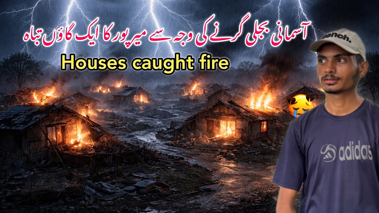 A village in Mirpur was destroyed by lightning 🥹😱| Houses Caught Fire 🔥 
