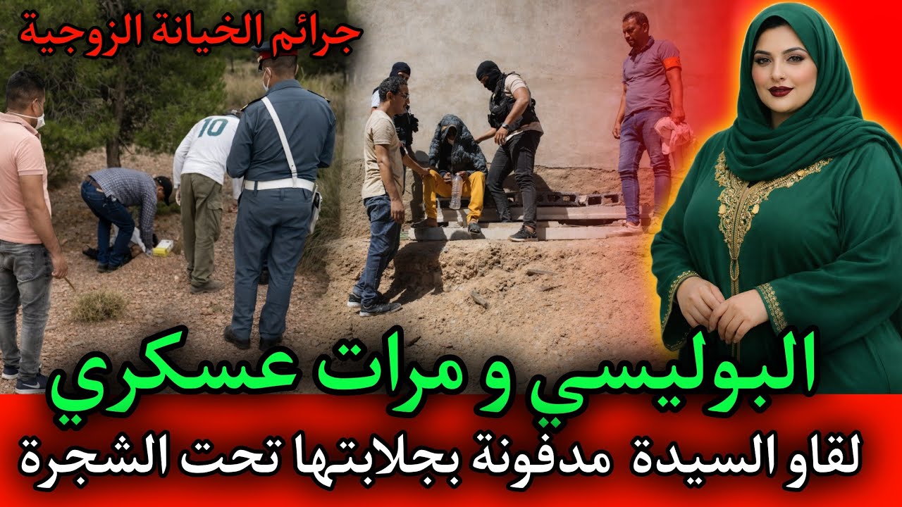 مرات العسكري لقاوها مدفـ ـونة بجلابتها تحت الشجرة,قصص بوليسية بالدارجة المغربية.