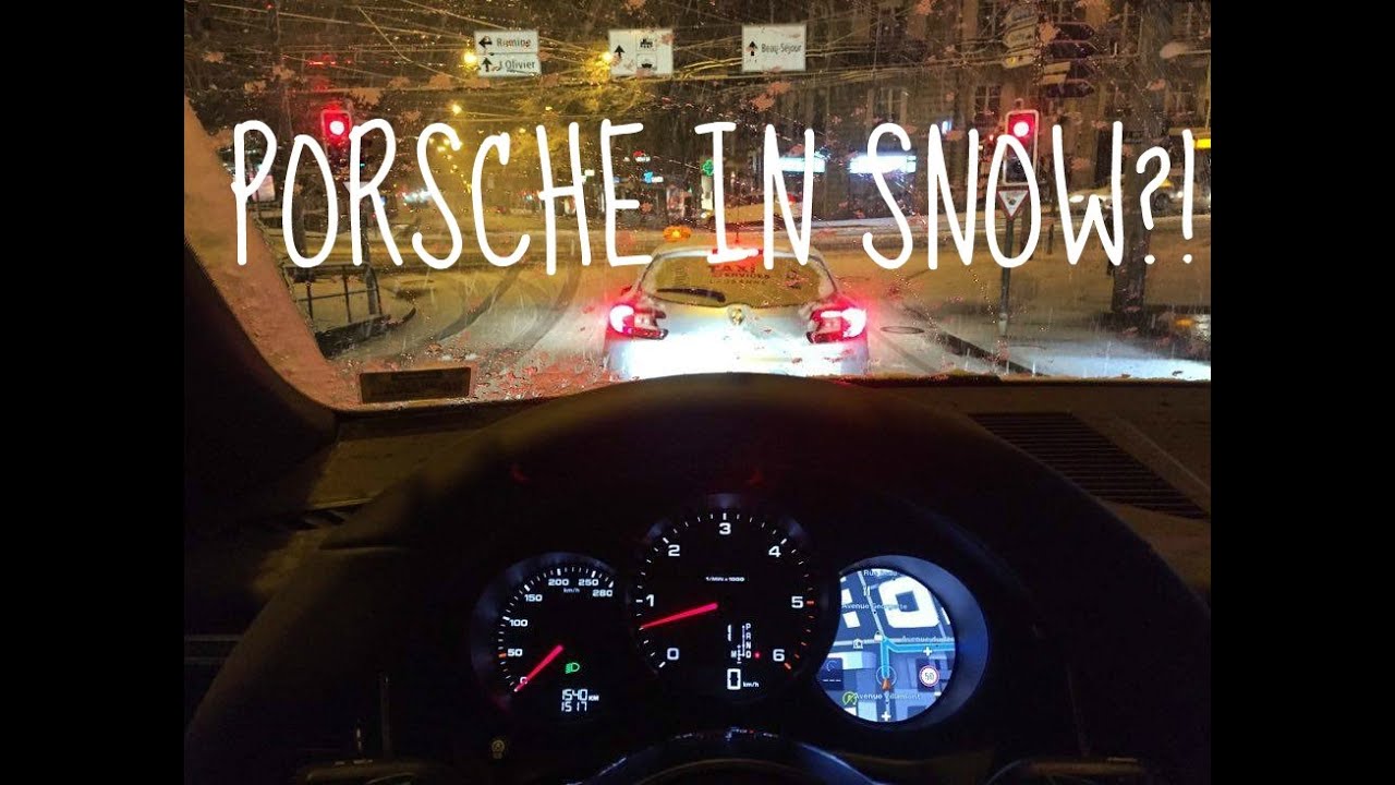 Езда на Porsche по снегу!