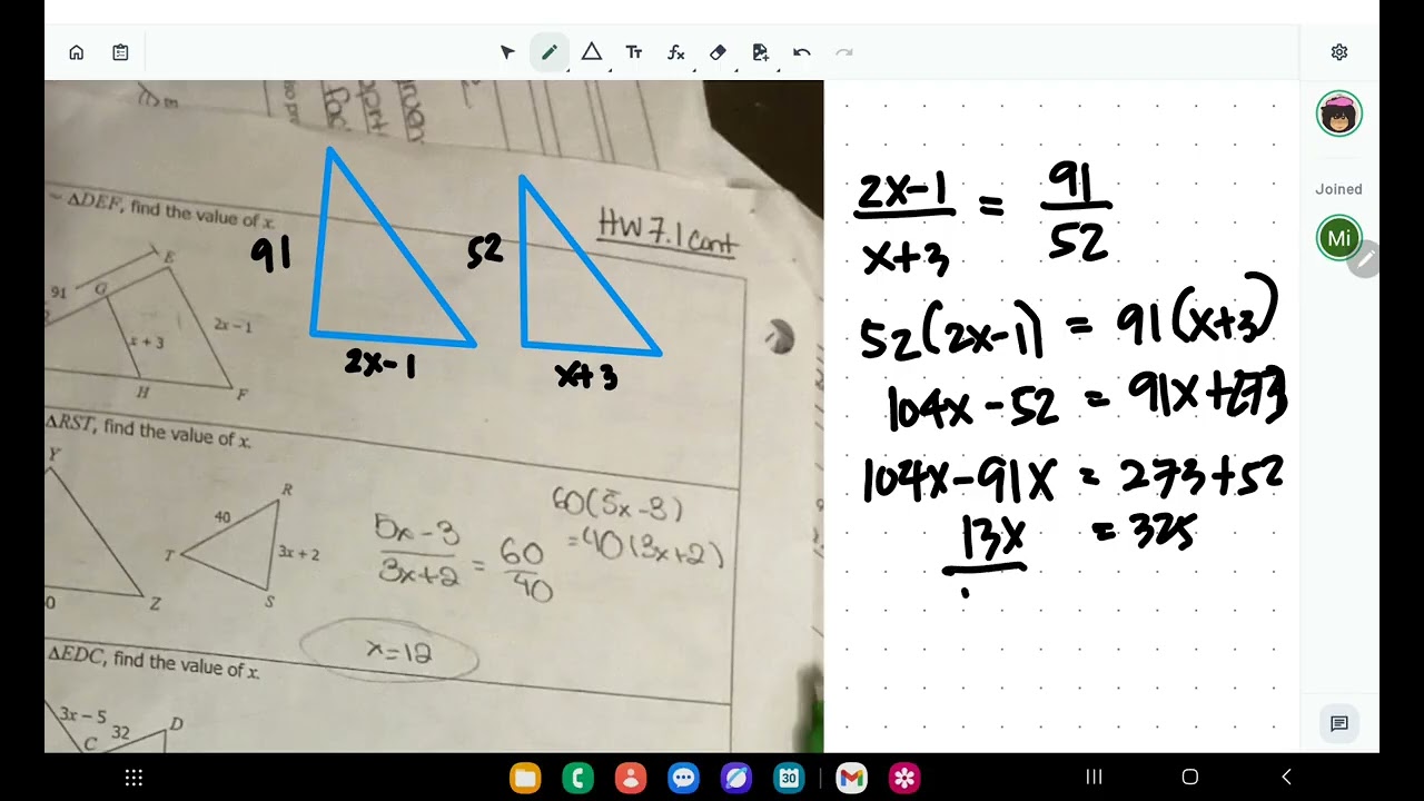 GEOMETRY: (ACTUAL LESSON) PROBLEMS ON SIMILAR TRIANGLES || Jane Maciejewski