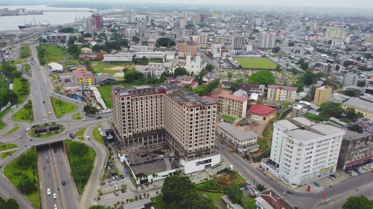 DOUALA  CAMEROUN VUE AERIENNE 4K