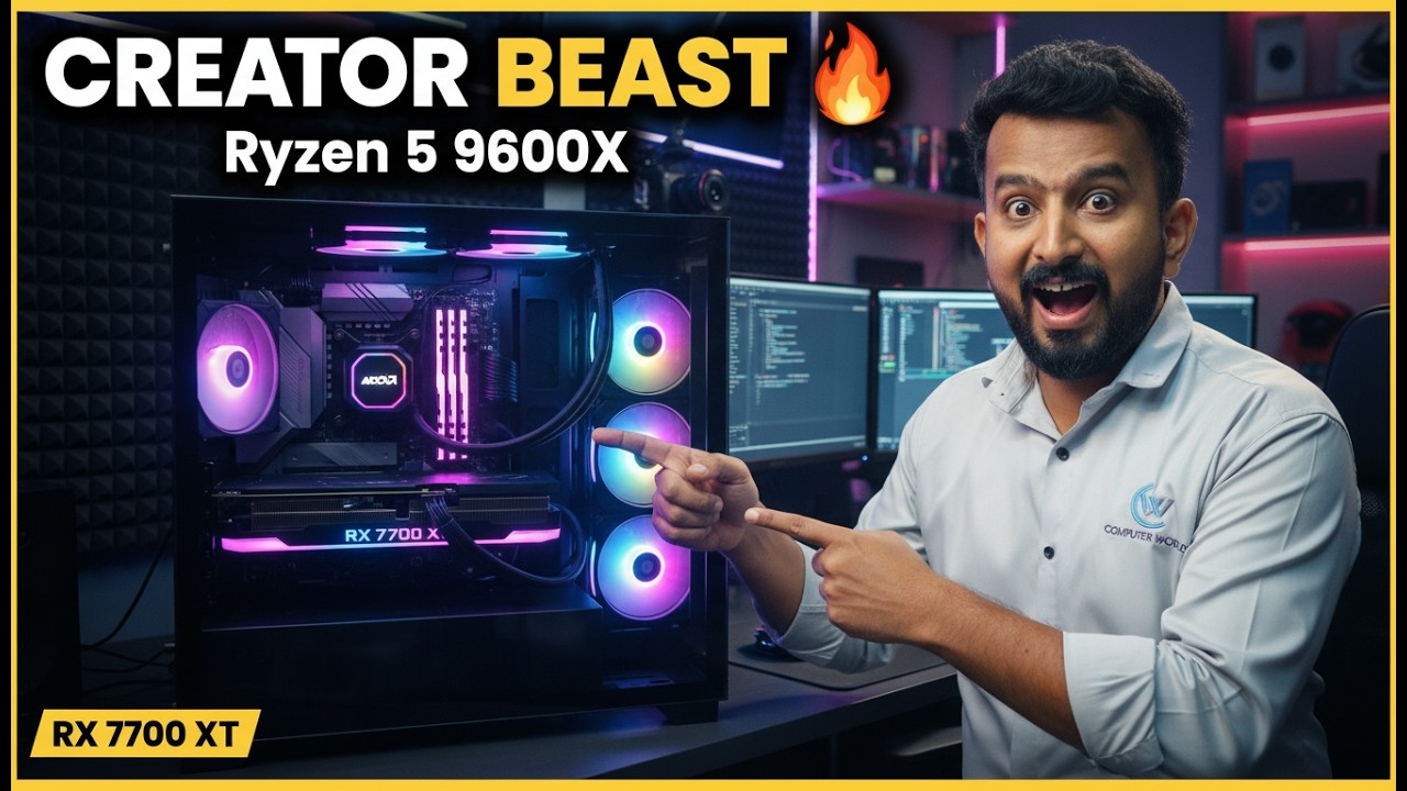Ultimate Creator PC 🔥 Ryzen 5 9600X + RX 7700 XT | Photo & Video Editing Beast