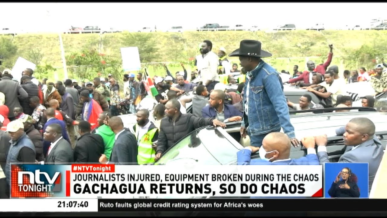 Chaos rock the return of DCP party leader Rigathi Gachagua, forcing him to abort his procession