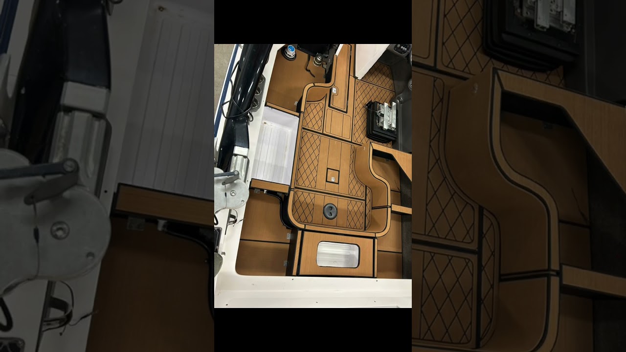 Before and after Supra Sunsport 22v #boatrestoration #custom #boat #lake #evafoam  #marineflooring