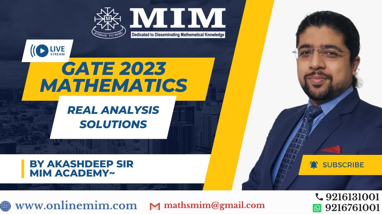 GATE 2023 REAL ANALYSIS  SOLUTIONS PART-2 by Akashdeep Sir