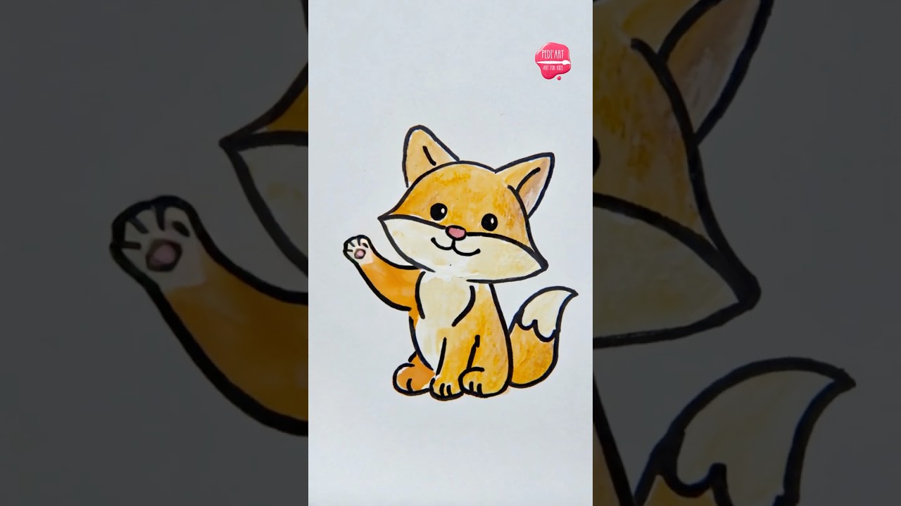 🎨🦊 Как Нарисовать и Раскрасить Лису | Лёгкий Рисунок 