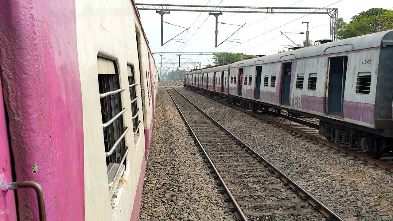 TRAIN RACE : Parallel Race between Ranaghat-Sealdah Vs Naihati-Sealdah local EMU | 4k ultra HD