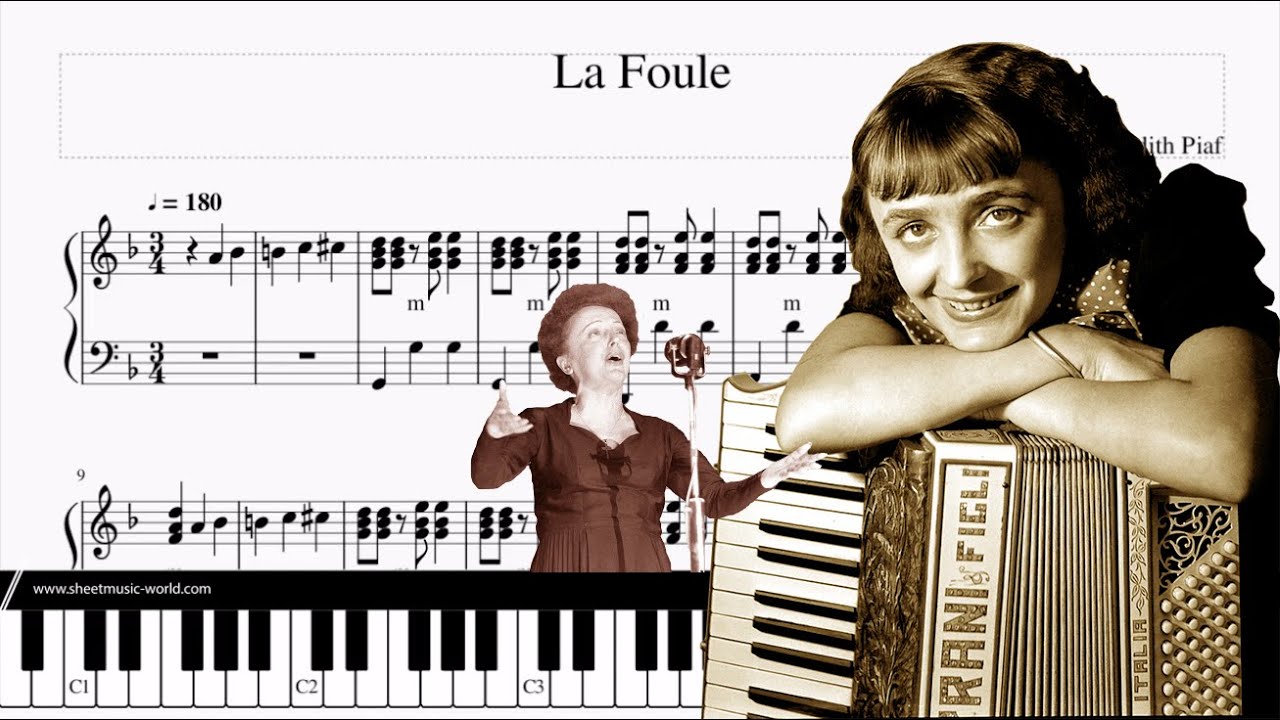 Edith Piaf - La foule - Cover Accordion (Sheets Edith Piaf, Tutorial Accordion La foule)