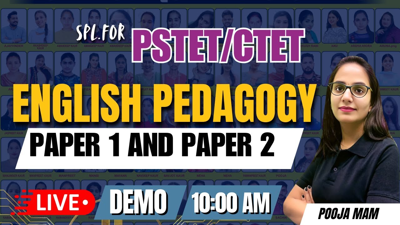 ENGLISH PEDAGOGY | PSTET / CTET SPECIAL | PAPER 1 AND PAPER 2| TARGET 30\30 MARKS | BY POOJA MAM