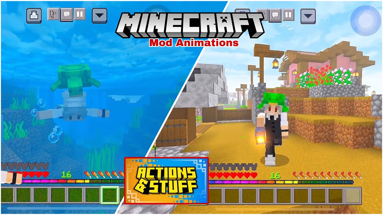 Mod ចលនា animations Minecraft bedrock 1.21+