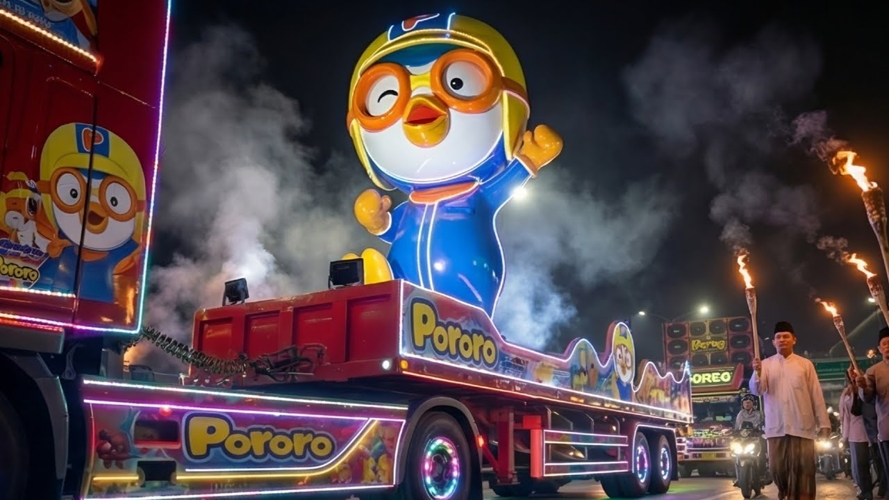 Boboiboy api & Pororo Kawal Truk Sound Horeg Takbiran 2026