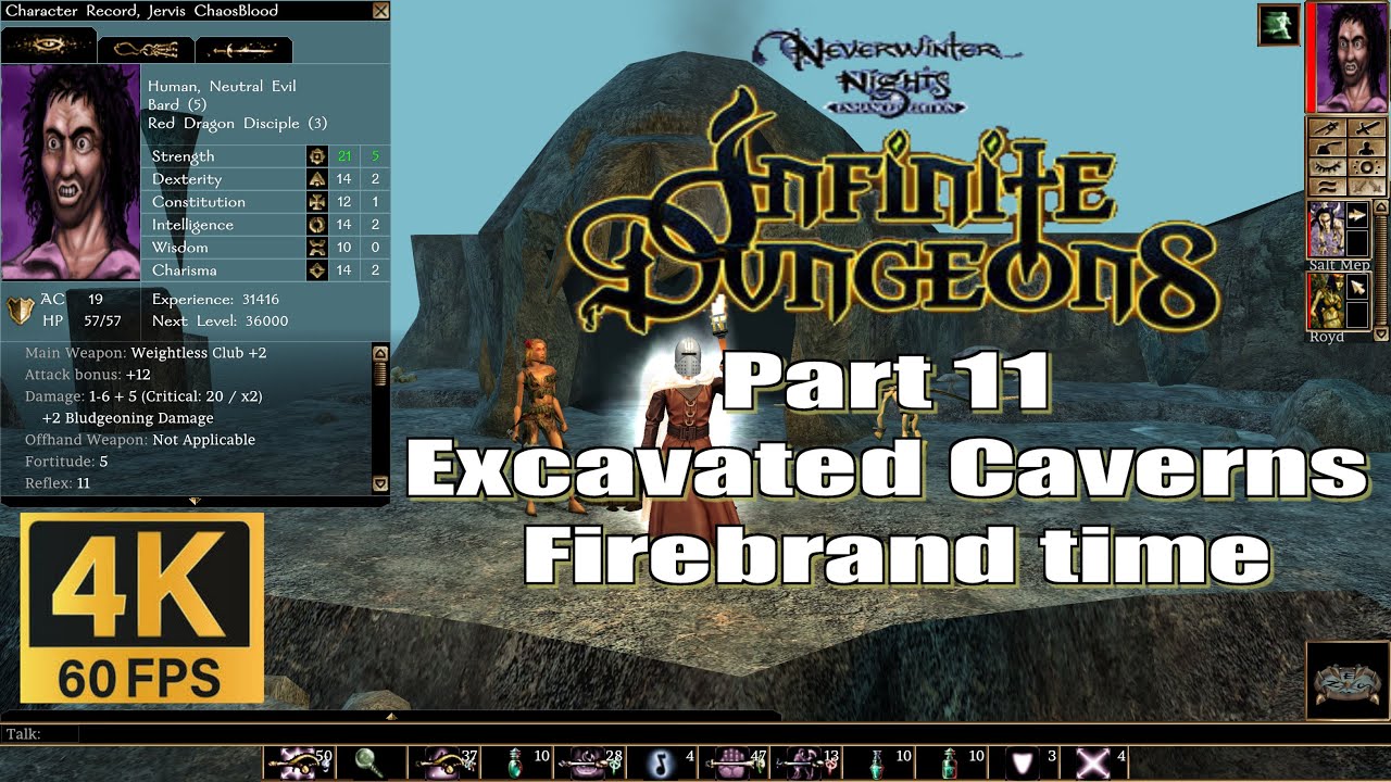 Neverwinter Nights Enhanced Edition Infinite Dungeons Part 11 Excavated Caverns Firebrand time