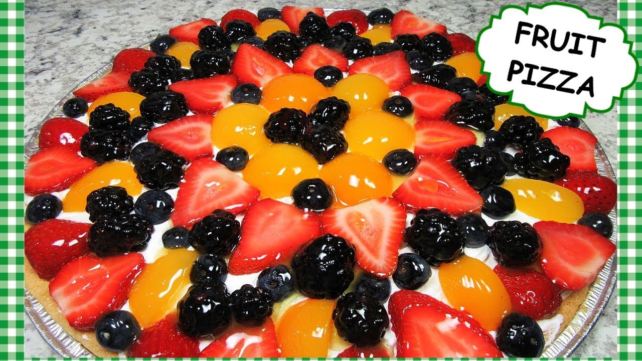 How To Make Dessert FRUIT PIZZA Using Cookie Dough Recipe