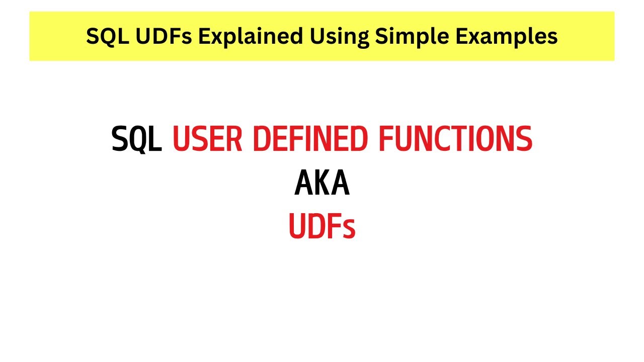 Пользовательские функции SQL, или UDF.