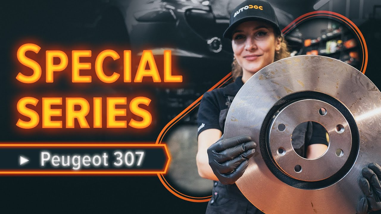 How to change front brake discs / brake rotors on PEUGEOT 307 SW [TUTORIAL AUTODOC]