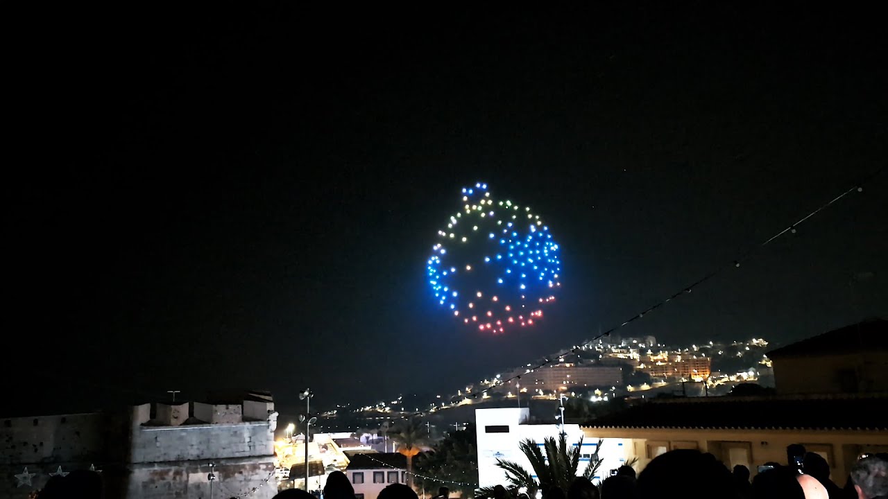 En directo Peñiscola Drones Navidad ahora hoy (Castellon, Valencia, España) [4K UHD Ultra HD]