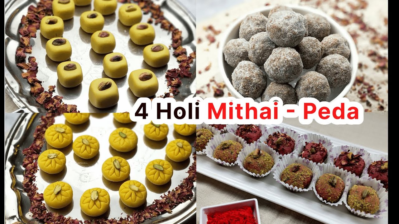 Make Mawa Gulkand Bites | Thandai - Kesar - Mathura Peda This Holi
