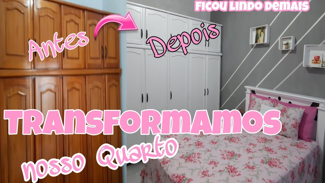transformamos nosso Quarto/ Pintamos a cama e o guarda roupas😍😍