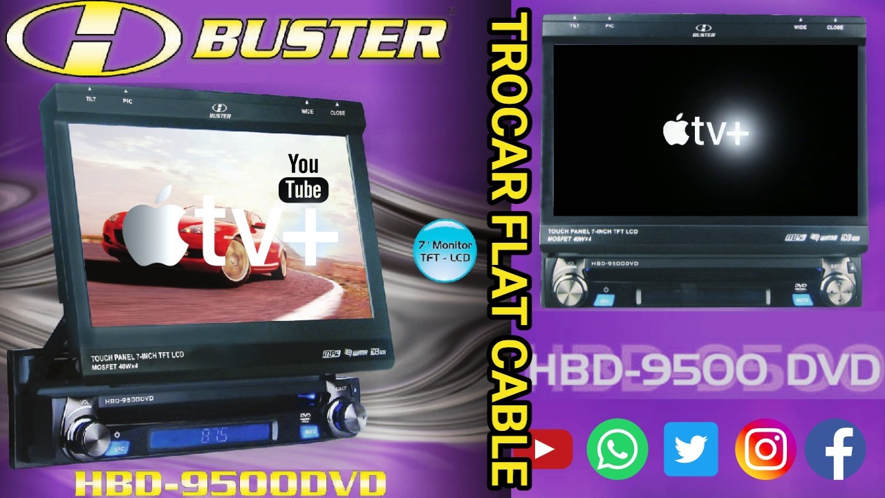 Restaurar e consertar  tela Retratil H-Buster HBD-9500DVD com troca do flat cable diy.
