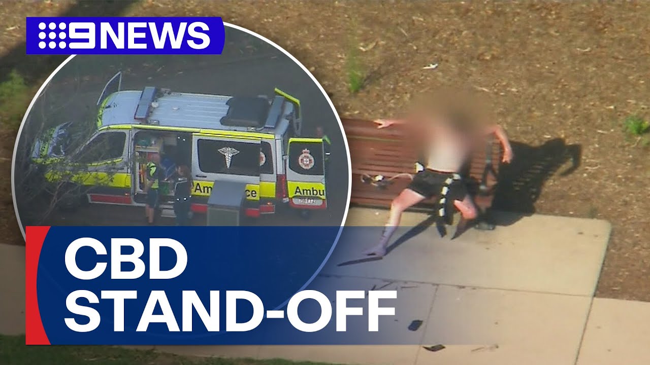 Man hospitalised after Brisbane City stand-off | 9 News Australia