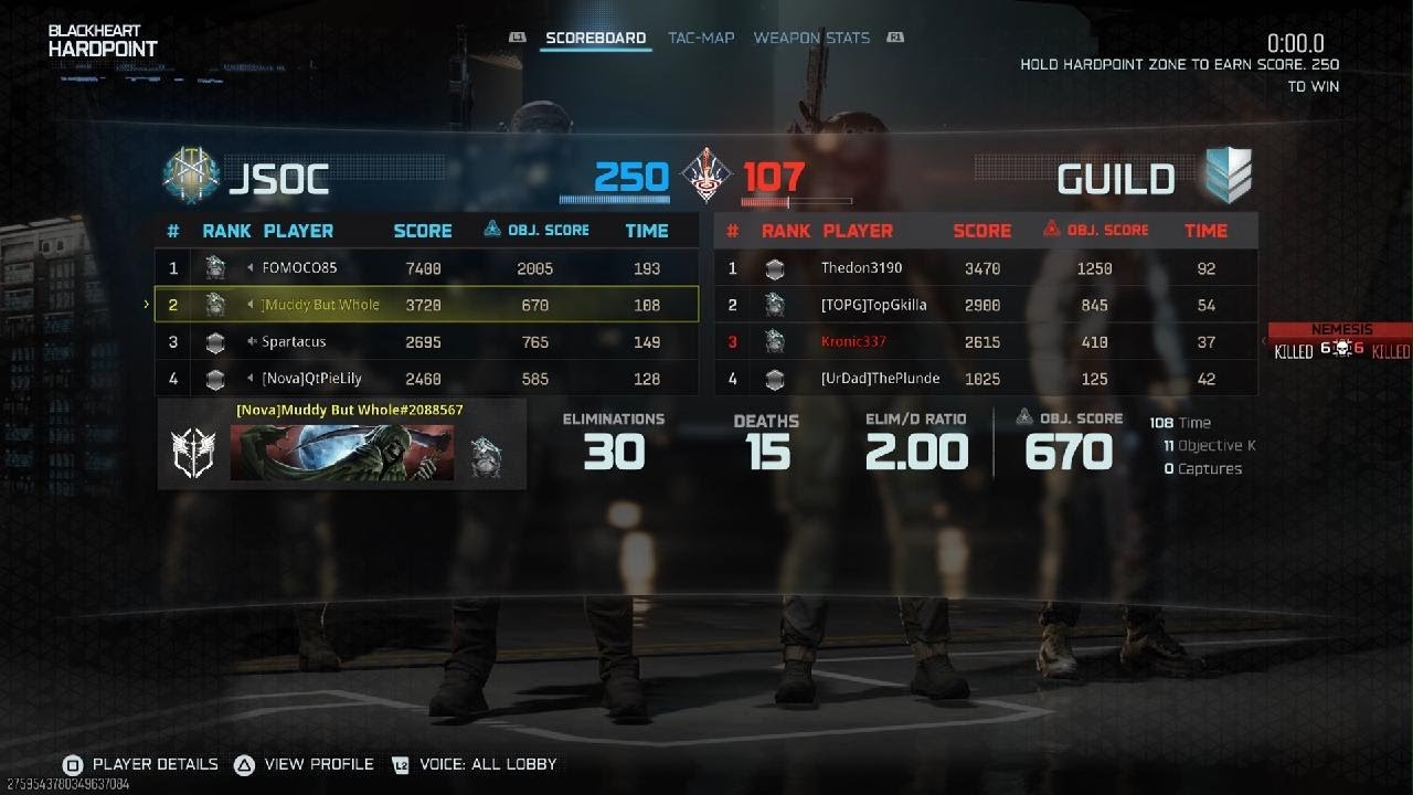 Call of Duty Ranked Hardpoint Blackheart 2nd place