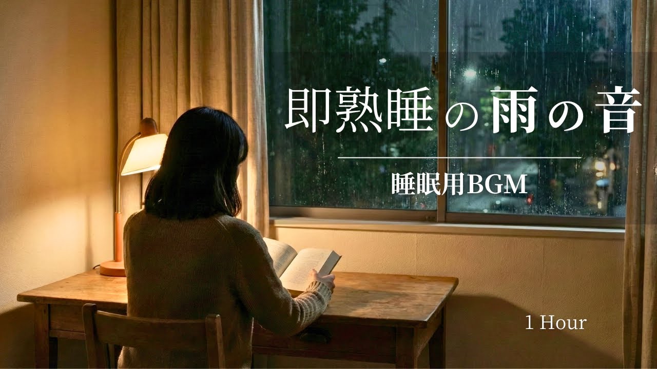 【睡眠用BGM】眠れない夜、雨音に包まれて。考えるのをやめる1時間｜Deep Sleep Rain Ambient