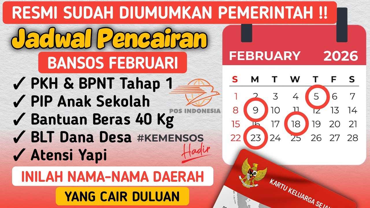 PENCAIRAN DIMAJUKAN✅ JADWAL PENCAIRAN BANSOS DI BULAN FEBRUARI 2026❗ PKH & BPNT TAHAP 1 CAIR DULUAN