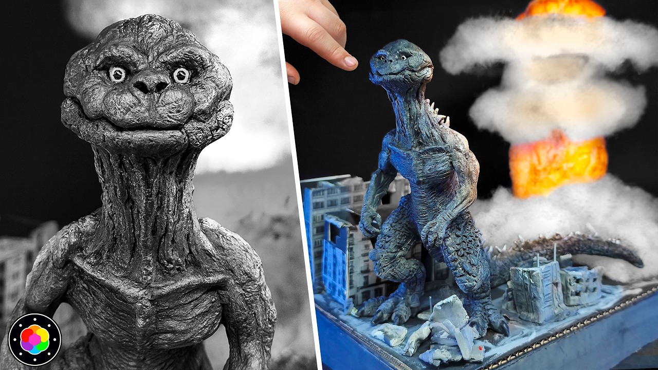 Creando GODZILLA MUSHROOM CLOUD! 🤯 (Explota la Ciudad)  DIORAMA ANALOG HORROR  | PlastiVerse