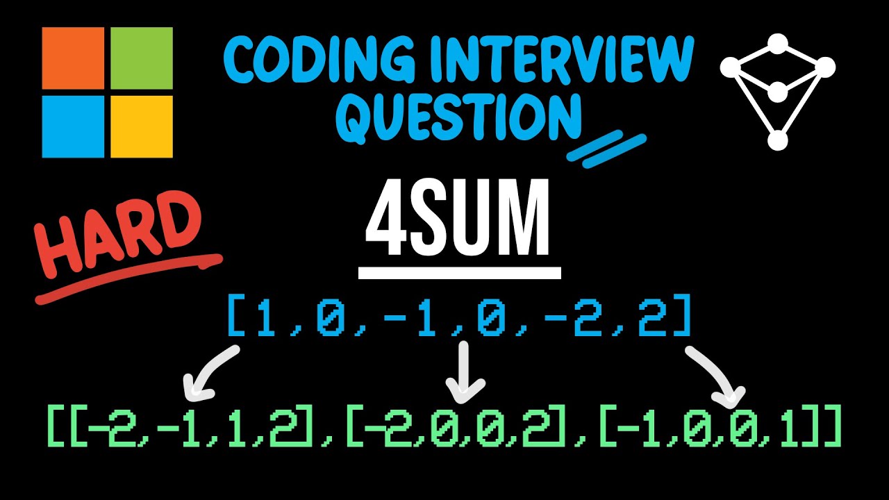 Сложный вопрос для собеседования по программированию Microsoft — 4Sum — LeetCode 18