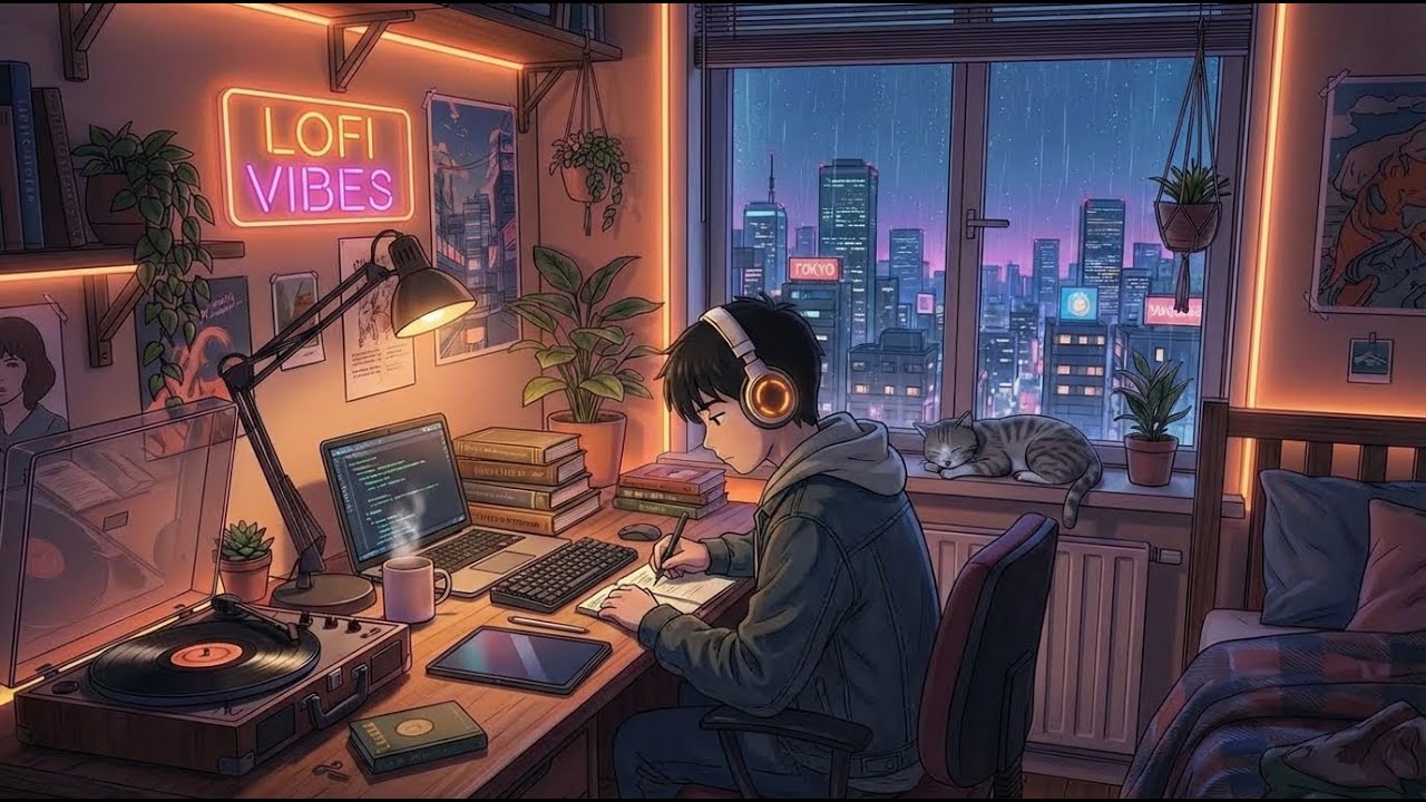 Tokyo Night Lofi 🌃🎧 Chill Beats for Study, Coding, Work & Deep Focus | Cozy City Vibes
