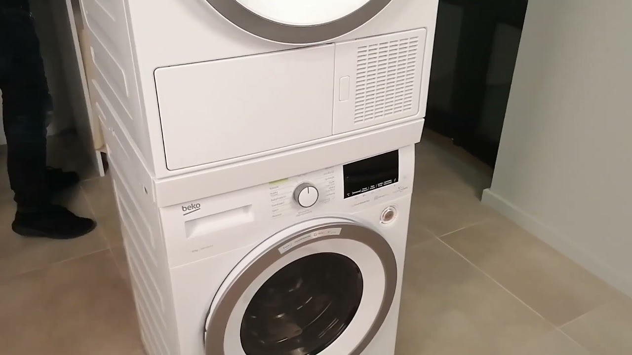 Beko SKWS jungties montavimas tarp džiovyklės ir skalbyklės