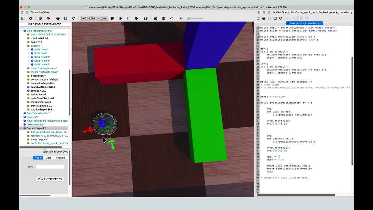 Webots Hands-On I.6: Degrees of Freedom