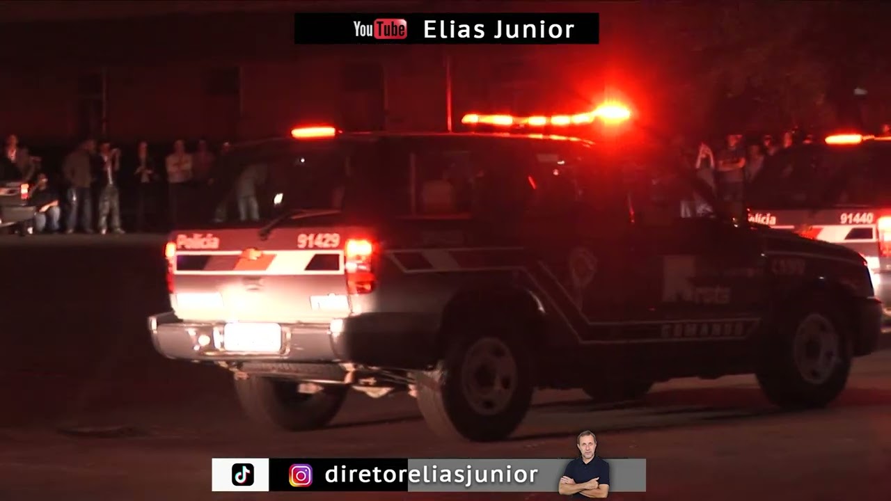 Sa&iacute;das das viaturas de ROTA - Diretor Elias Junior