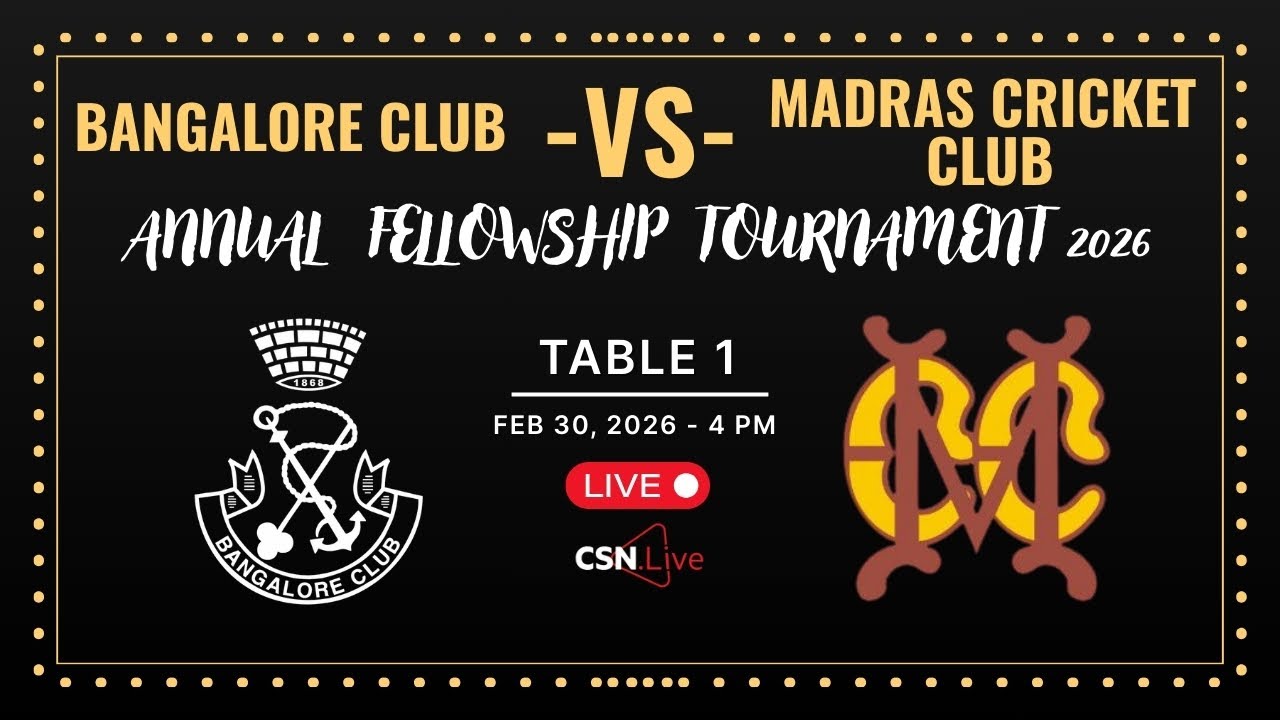 T1 - BANGALORE CLUB vs MADRAS CRICKET CLUB - 30/1/26