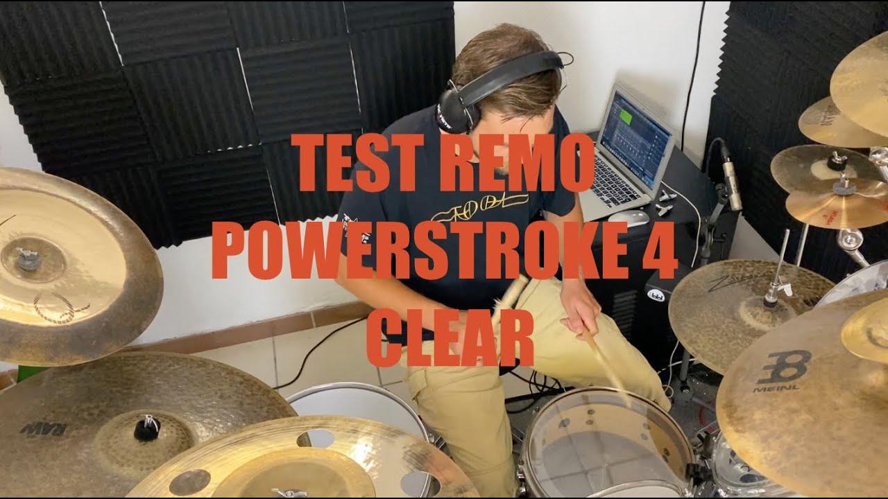 TEST REMO POWERSTROKE 4 CLEAR ON SNARE