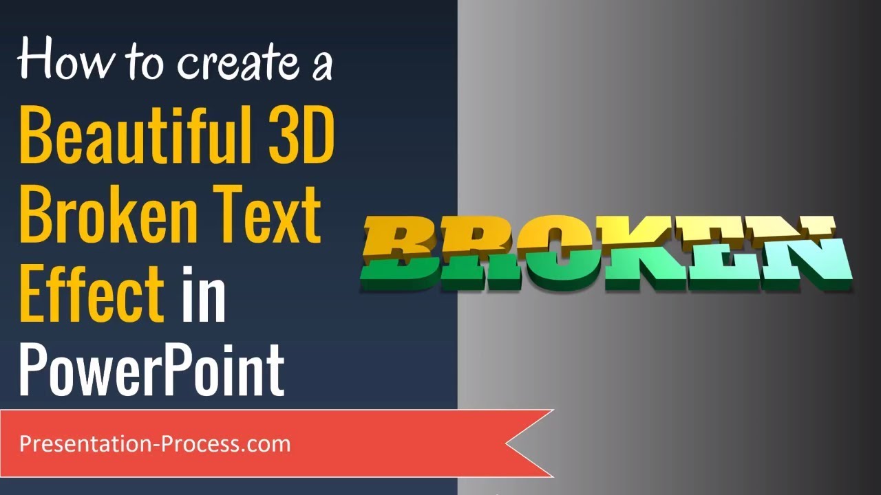 Create 3D Broken Text Effect in PowerPoint (Creative Idea)