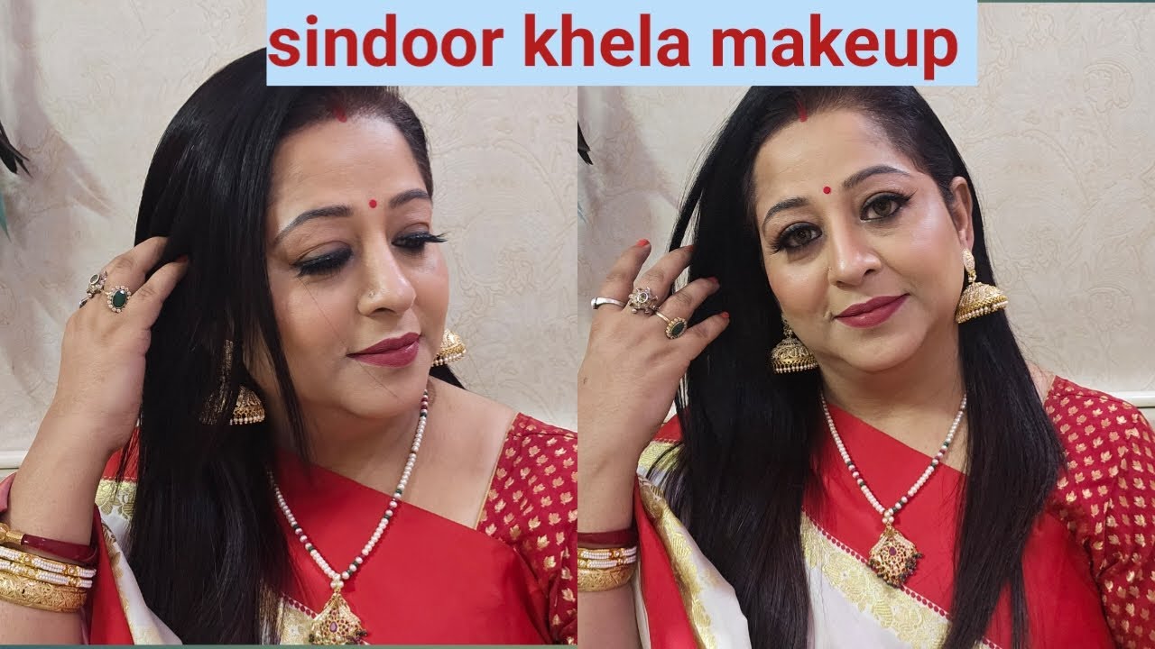 Durga Puja Look🔱Durga Puja Dashami/Sindoor Khela Makeup Look 🔱Durgapuja dashami look|Jaya Sharma