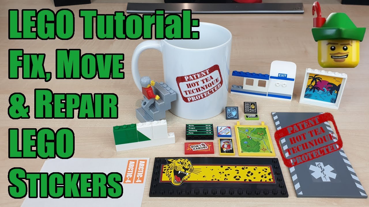 LEGO Tutorial - Fix, Move & Repair LEGO Stickers - Patented Hot Tea Technique 👨‍🎓🏹