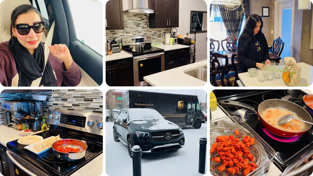 Snow storm main bahir k kaam | Iftar menu & tayari | After Iftar cooking for sehri and cleaning 🙌