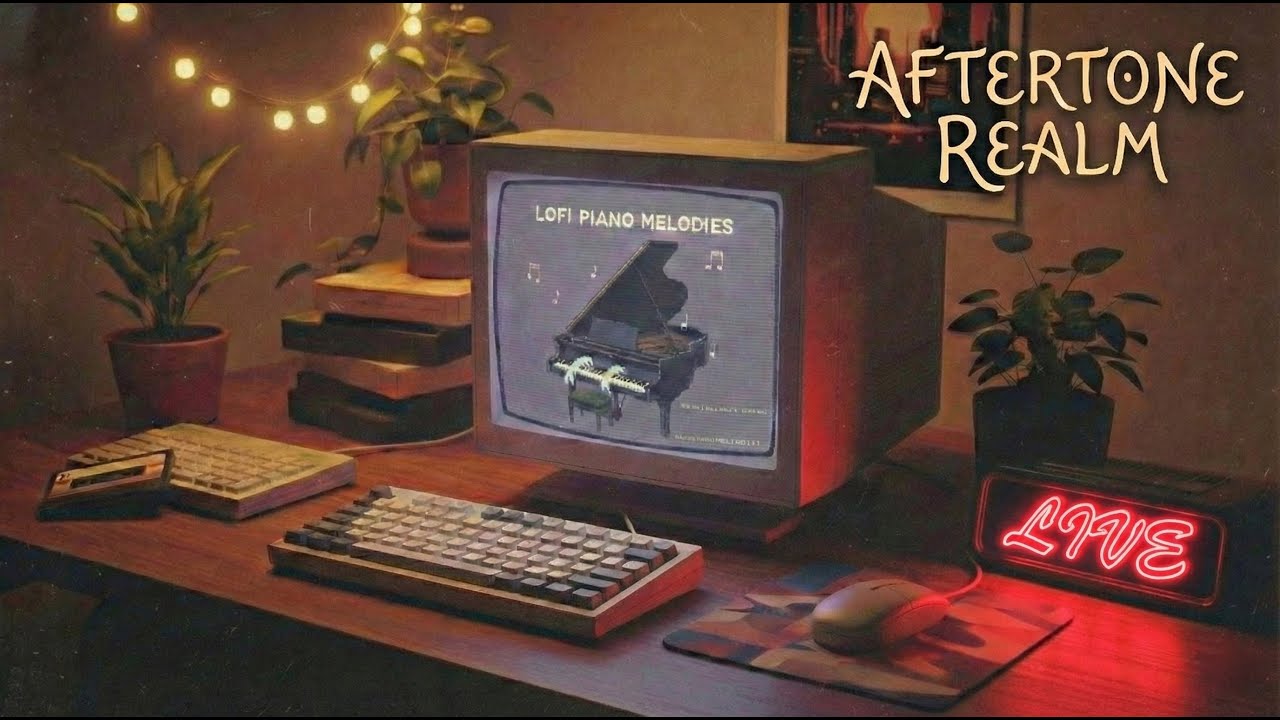 90s Piano LoFi for Late Nights 🌙 | Retro CRT Focus Music (Live)