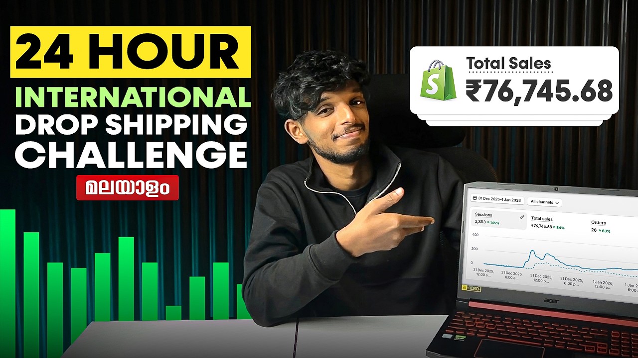 ₹76,745 രൂപ 24 മണിക്കൂറിനുള്ളിൽ  | 24 hour International Dropshipping Challenge Malayalam
