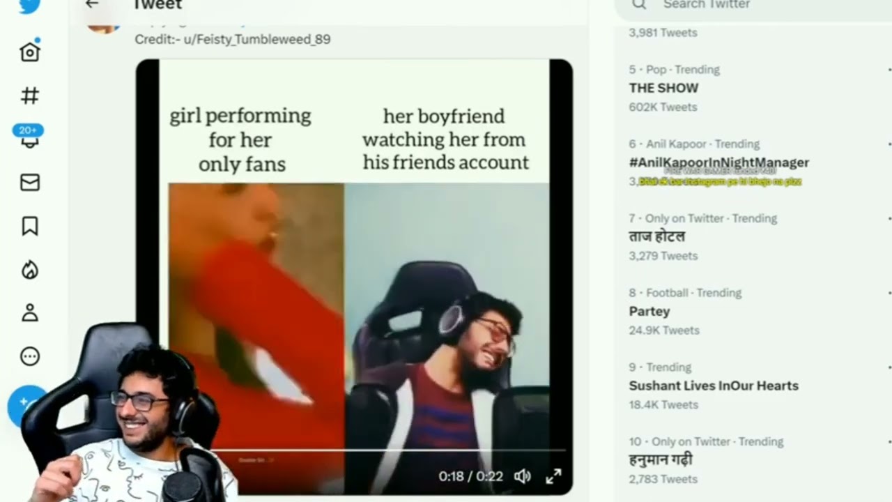 carry reaction on his own memes trending on Twitter. @CarryMinati @CarryisLive