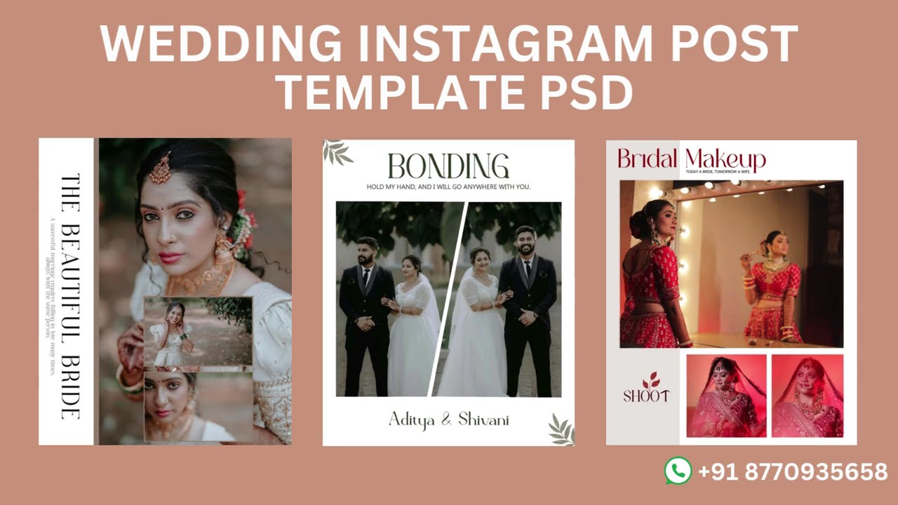 Wedding Instagram Post Template | instagram post design photoshop #psd  #photoshop