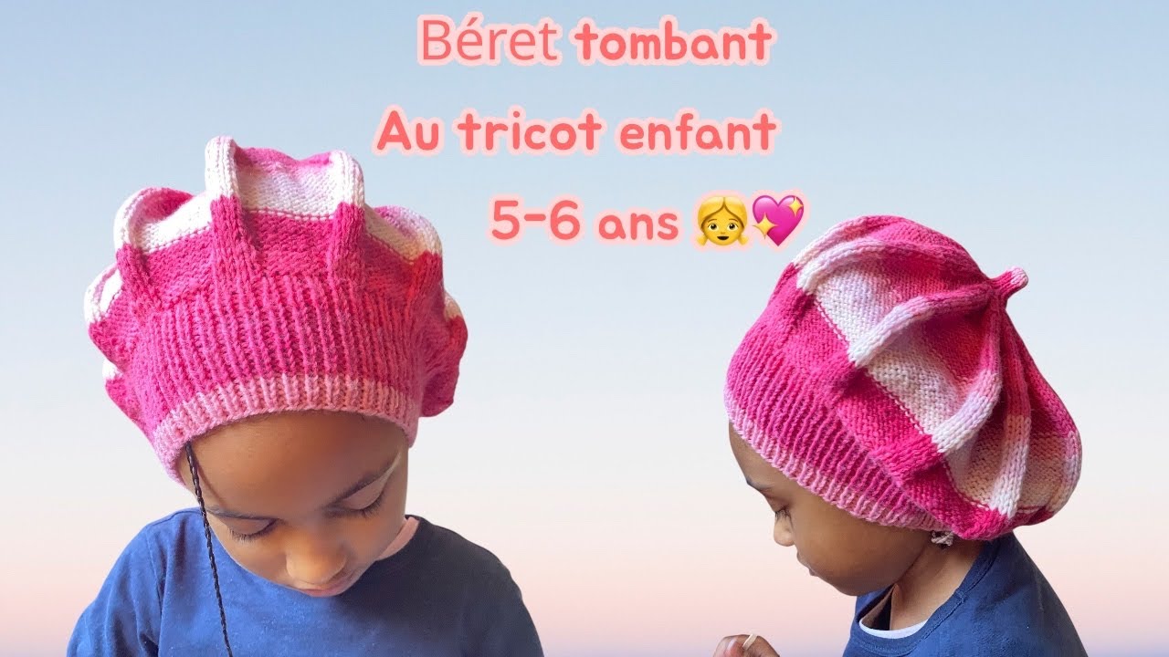 Béret au tricot pour enfant 5-6 ans 1/2