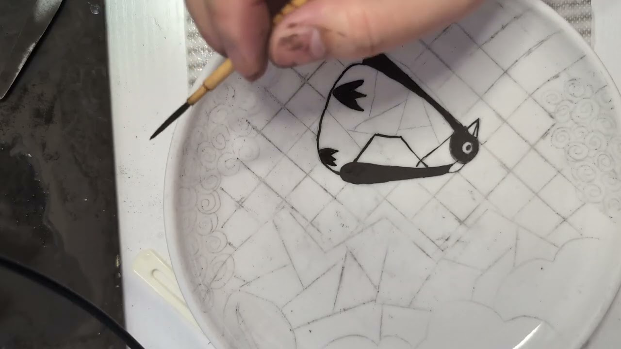 五彩青手｜転写紙を使わない全工程手描きの絵付け（工程動画）part1